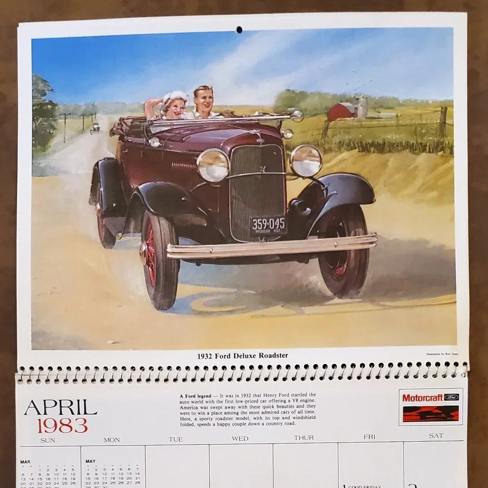 1983 Fords Forever Vintage Car Motorcraft Calendar Bell Ford Advert Phoenix AZ